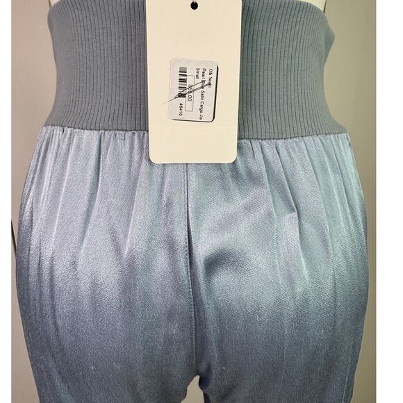 Fate Light Blue Satin Joggers with Cargo Pockets New with Tags Size Small - Picture 7 of 10